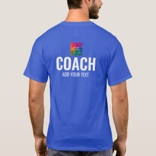 Custom Double Sided Design Mens Coach Deep Blue T-Shirt