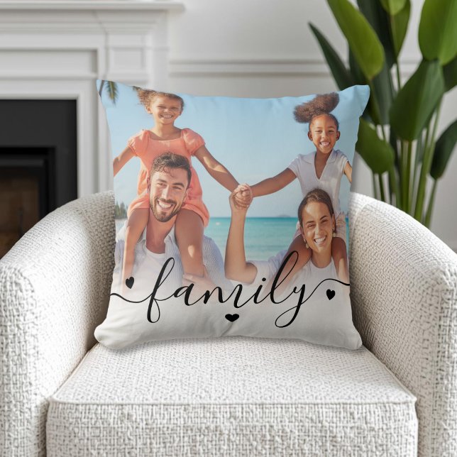 Custom Double Sided Family Photo Throw Pillow (Custom Double Sided Family Photo Throw Pillow)