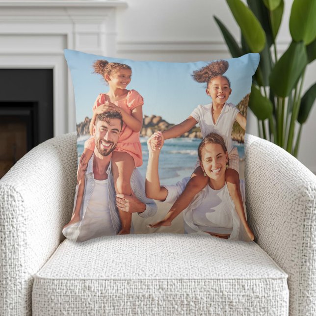 Custom Double Sided Family Photo Throw Pillow (Custom Double Sided Family Photo Throw Pillow)