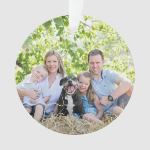 Custom Double Sided Family Two Photo Christmas Ornament