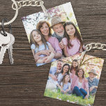 Custom Double Sided Family Two Photo Keychain<br><div class="desc">Create a special keepsake with this custom double-sided photo keychain, the perfect gift for Grandma or Grandpa! With space for two different photos, you can add your own favourite pictures of the grandkids—one on each side for a truly personal touch. While it's made with grandparents in mind, you can easily...</div>