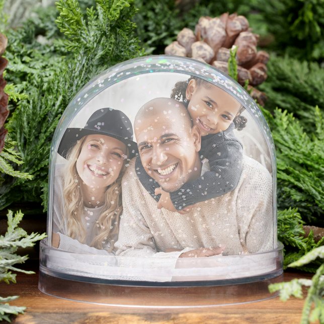 Custom Double Sided Family Two Photo Snowglobe (Custom Double Sided Family Two Photo Snow Globe)