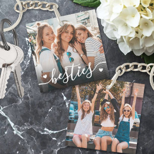 Custom Double Sided Friend Two Photo Keychain