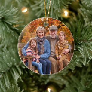 Custom Double Sided Grandparent Photo Ornament
