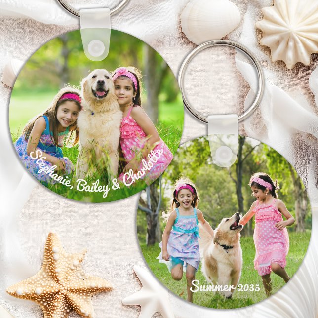 Custom Double Sided Kids Personazlied Two Photo Keychain (Creator Uploaded)