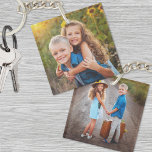 Custom Double Sided Kids Two Photo Keychain<br><div class="desc">Design a meaningful keepsake with this personalized double-sided kids’ photo keychain, a sweet way for parents or grandparents to carry two favourite memories. Add one special picture on the front and another on the back to showcase moments from your child’s life. While it’s perfect for kids’ photos, you can also...</div>