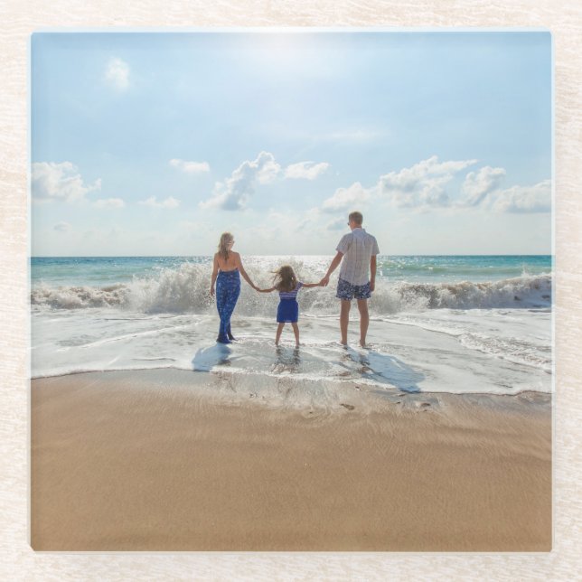 Custom Double Sided Personalized  Glass Coaster (Front)