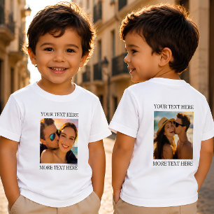 Custom Double Sided Photo and Text Baby T-Shirt