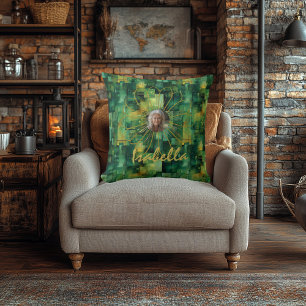 Custom Double-Sided Photo Pillow Floral & Heart