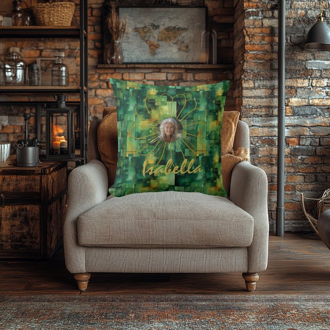 Custom Double-Sided Photo Pillow Floral & Heart (Creator Uploaded)