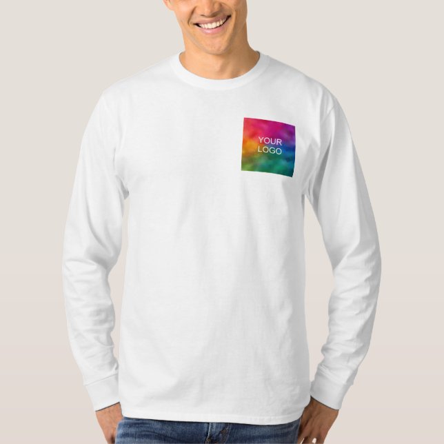 Custom Double Sided Upload Logo Men's Long Sleeve T-Shirt (Front)
