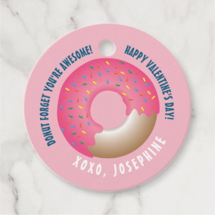 Custom Doughnut Forget You're Awesome Valentine's  Favour Tags