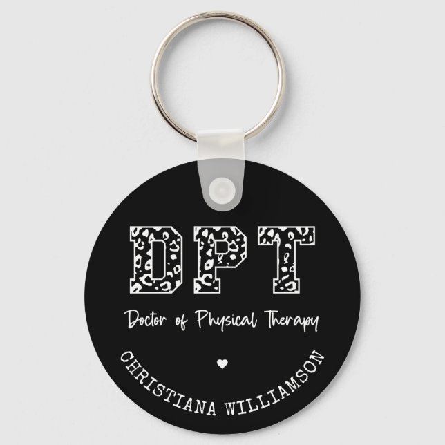 Custom DPT Doctor of Physical Therapy Gift Keychain (Front)