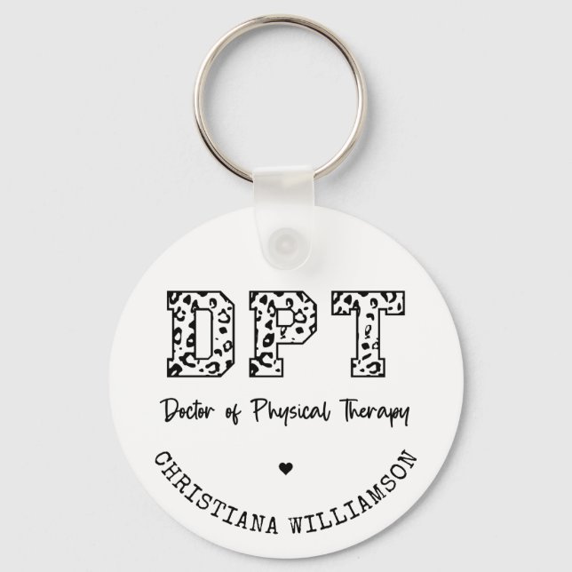 Custom DPT Doctor of Physical Therapy Gifts Keychain (Front)