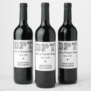 Custom DPT Doctor of Physical Therapy Wine Label