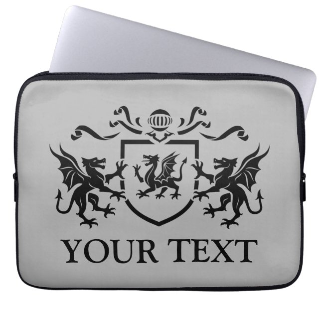 Custom Dragon Blazon Laptop Sleeve (Front)