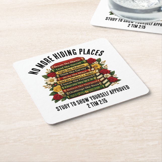 Custom Dream Like Martin Black Heroes Square Paper Coaster (Angled)
