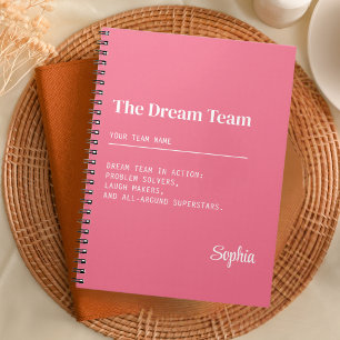 Custom Dream Team Corporate Coworker Teamwork Gift Notebook