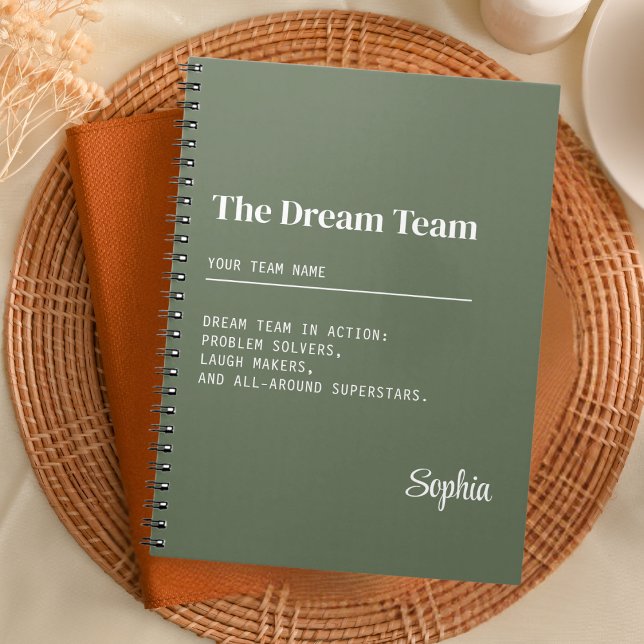 Custom Dream Team Corporate Coworker Teamwork Gift Notebook (Creator Uploaded)