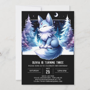 Custom Dreamy Wolf Birthday Invitation