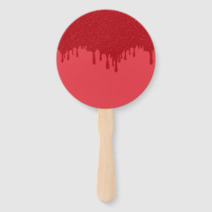 Custom Drip Tomato Red Fans (Set of 10)