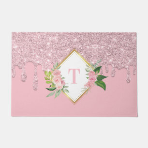 Custom Dripping Glitter Family Doormat