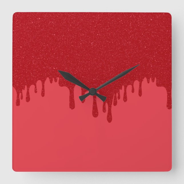 Custom Dripping Tomato Red Acrylic Wall Clock (Front)