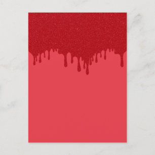Custom Dripping Tomato Red Gloss Postcard
