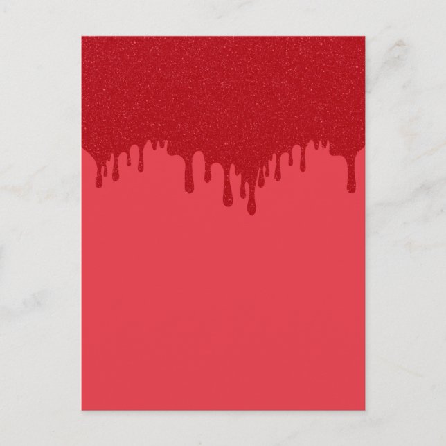 Custom Dripping Tomato Red Gloss Postcard (Front)