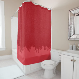 Custom Dripping Tomato Red Gloss Shower Curtain