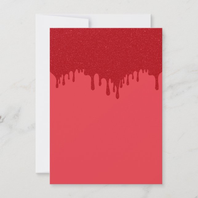 Custom Dripping Tomato Red Matte Invitation (Front)