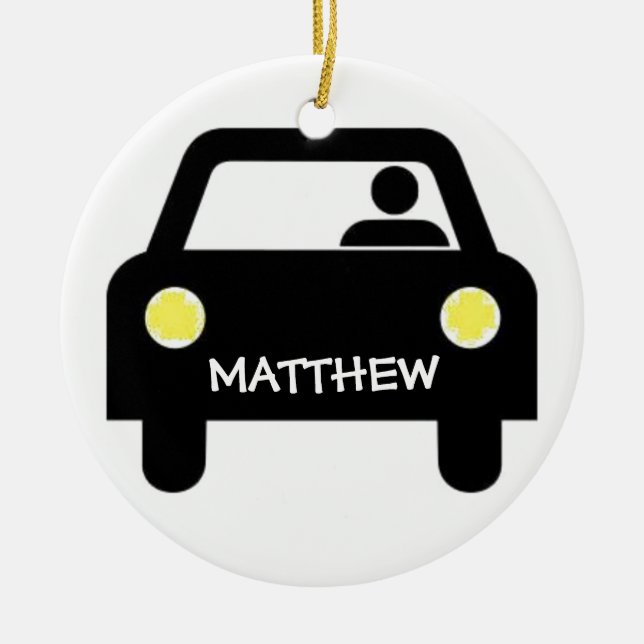 Custom Driver Ceramic Ornament (Front)