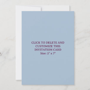 Custom Dusty Blue 5" x 7" Flat Invitation Card