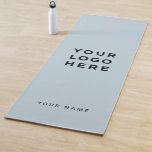 Custom Dusty Blue Business Logo Name Instagram Yoga Mat<br><div class="desc">Custom Logo light dusty blue Name Company Promotional Instagram Yoga Mat featuring a simple and modern template with your business logo,  photo or image and any personalized text. Add your name,  website or social network address.</div>