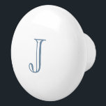 Custom Dusty Blue Initial Ceramic Knob<br><div class="desc">Custom Blue Initial Ceramic Knob.  Personalized Baby Nursery.  Blue Baby Nursery. Dusty Blue nursery decor.  Initial knob.  Baby nursery.  Baby Decor.</div>