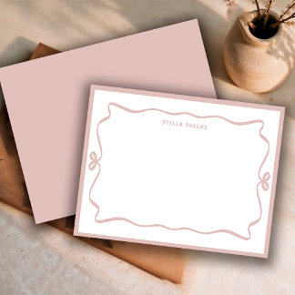 Custom Dusty Rose Doodle Frame Minimal Personal Card