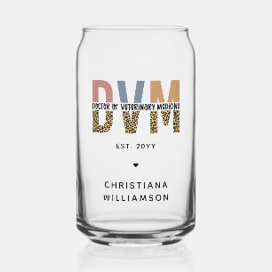 Custom DVM Doctor of Veterinary Medicine Gifts Can Glass