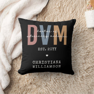 Custom DVM Doctor of Veterinary Medicine Gifts Throw Pillow