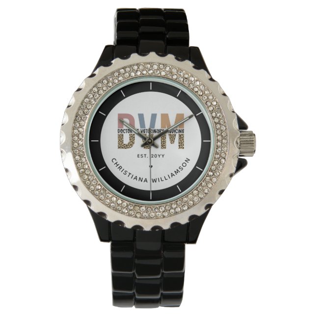 Custom DVM Doctor of Veterinary Medicine Gifts Watch (Front)