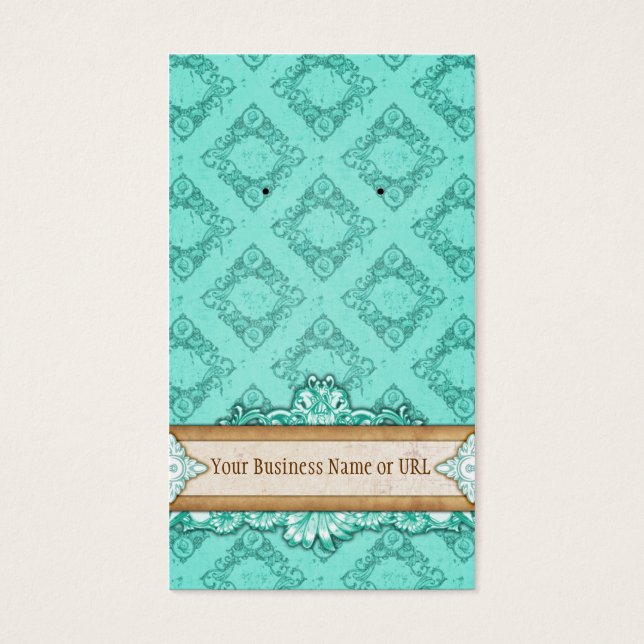 Custom Earring Card Turquoise Vintage Display Card (Front)