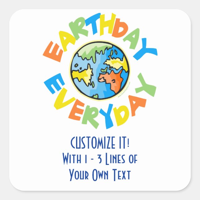 Custom Earth Day Square Sticker (Front)