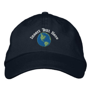 Custom Earth Embroidered Hat