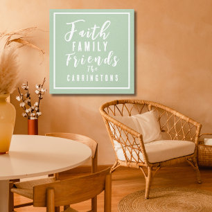 Custom Earth Tone Sage Faith Family Friends Canvas Print