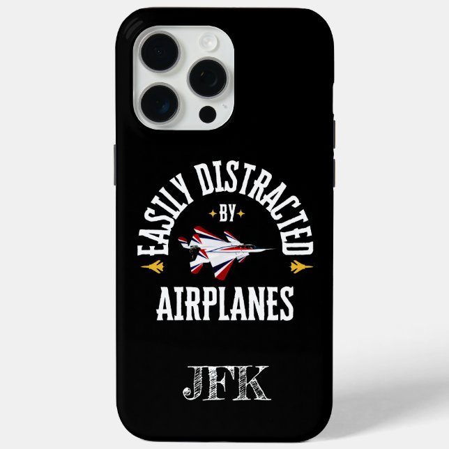 Custom, Easily Distracted By Airplanes,Pilot,funny Case-Mate iPhone Case (Back)