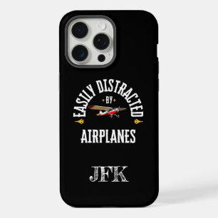 Custom, Easily Distracted By Airplanes,Pilot,funny iPhone 15 Pro Max Case
