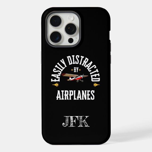 Custom, Easily Distracted By Airplanes,Pilot,funny iPhone Case (Back)