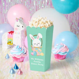 Custom Easter Bunny Pastel Green Party Popcorn Favor Box