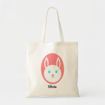 Custom Easter Bunny Tote with Pink