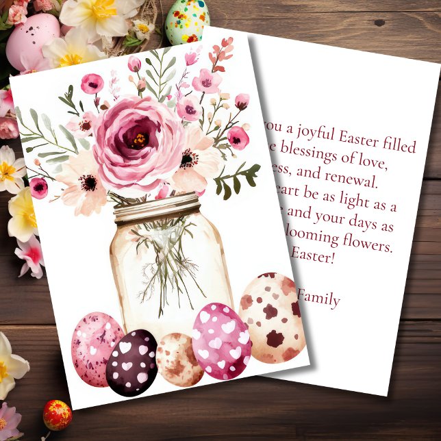 Custom Easter Card with Easter Eggs and Flowers (Creator Uploaded)