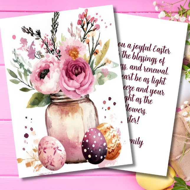 Custom Easter Card with Easter Eggs and Flowers (Creator Uploaded)